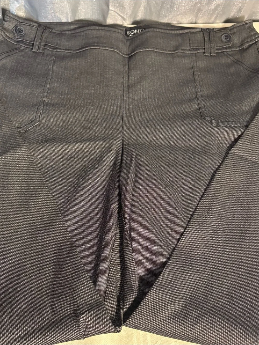 Soho dark grey pinstripe trousers woman’s XL